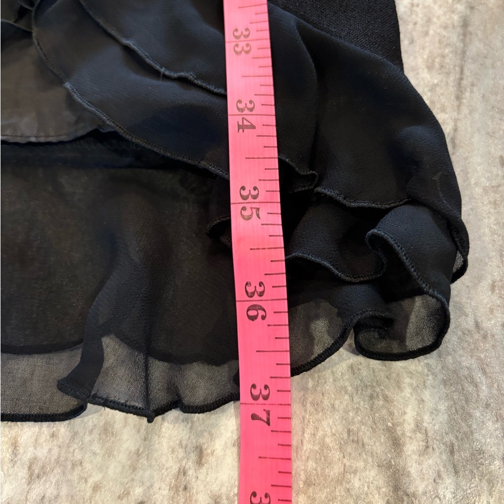Talbots black sleeveless midi ruffle hem occasions dress. Size 6 petite.…‎ - Picture 5 of 9